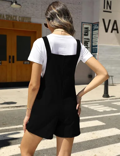 Vista 5 de Himosyber Mono corto de pana para mujer, correa ajustable, lindo mameluco Shotall