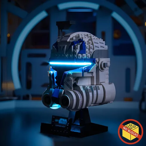 Vista 7 de BrickBling Luz LED compatible con el juego de casco Lego Captain Rex 75349 (Solo Luces), nueva iluminación 2023 compatible con casco Lego - Ilumina