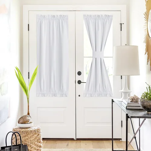 Vista 73 de NICETOWN Cortinas de Lino para Puerta Lateral - Cortinas Opacas con Aislamiento Térmico para Puerta Delantera Francesa para Sombra Pequeña