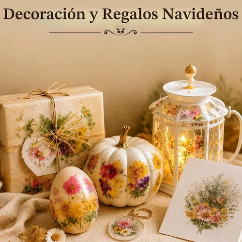 Vista 6 de 80 piezas de flores prensadas para resina con pinzas curvadas 80 piezas multicolor surtidas