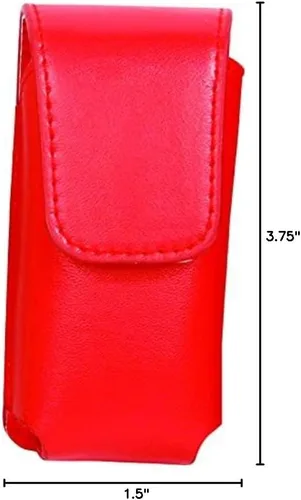 Vista 4 de Nuevo 60,000 voltios Stun Master L'il Guy Compact Red Linterna Stun Gun Combo con funda de cuero sintético