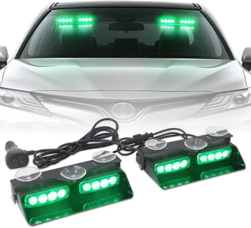 Vista 15 de XRIDONSEN Luces estroboscópicas de emergencia 2 en 1 para tablero e interior de parabrisas, luces parpadeantes de seguridad y advertencia color Ámbar