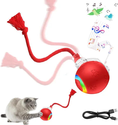Vista 12 de Nuevo Juguete de Pelota para Gatos Mejorado - Speedy Tail 2.0 Juguete para Gatos, Pelota de Juguete Interactiva para Gatos, Juguetes Estimulantes