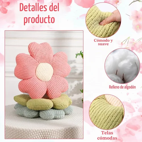 Vista 3 de Drydiet 6 Piezas Almohadas con Forma de Flor Margaritas Almohadas de Piso Cojines de Asiento con Forma de Flor de 15 Pulgadas para Leer Sofá Sillón