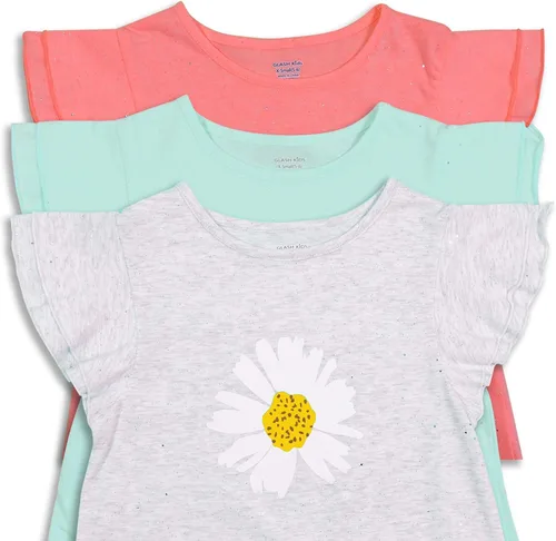 Vista 2 de GLASH Kids Camisetas de algodón orgánico para niñas paquete de 3 unidades 3-16 años