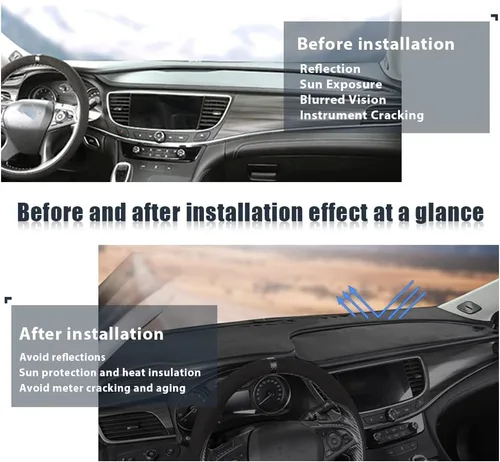Vista 5 de Cubierta de franela para salpicadero, antideslizante, compatible con Chevrolet Captiva Sport 2006-2016