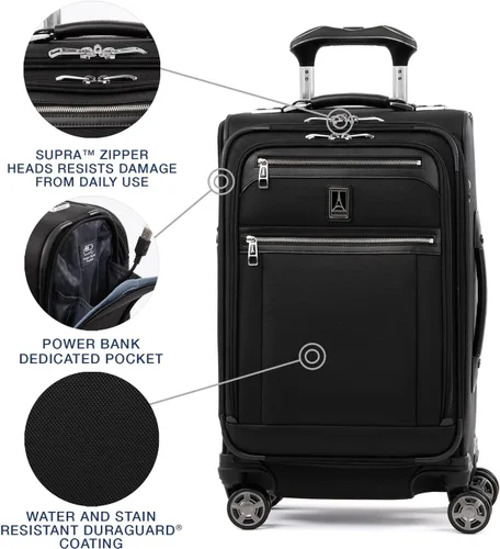 Vista 3 de Travelpro Platinum Elite-Softside - Maletas expansible con ruedas giratorias, Negro shadow), 409186101