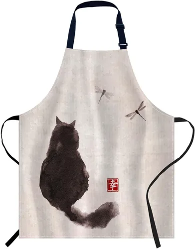 Vista 16 de oFloral Delantal para cocina casera 010, cute cats