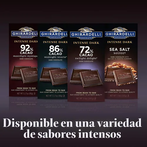 Vista 7 de Ghirardelli Barra oscura intensa de chocolate, Midnight Reverie, 3.17 onzas, paquete de 6