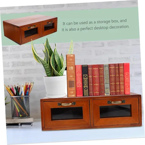Vista 5 de BESTOYARD Caja de almacenamiento de escritorio, soporte para monitor, estante de almacenamiento, cajones de almacenamiento, soportes de estantería