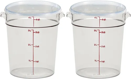 Vista 4 de Cambro Contenedor de almacenamiento de alimentos - Serie redonda - 4 QT (cuartos de galón) - Grado comercial para preparación de alimentos