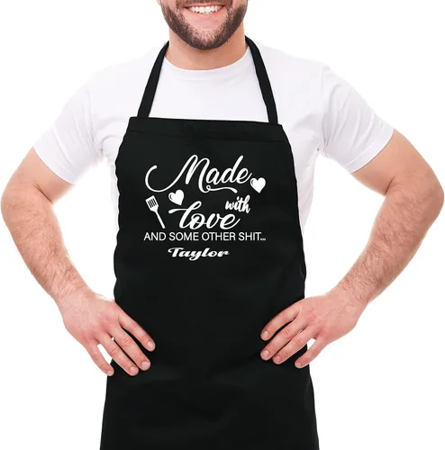 Vista 5 de Delantales divertidos personalizables para mujeres y hombres, delantal de cocina personalizado con 2 bolsillos, bonitos regalos para hornear