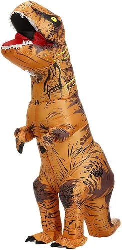 Vista 2 de KOOYNN Disfraz inflable de dinosaurio T-REX para Halloween para adultos