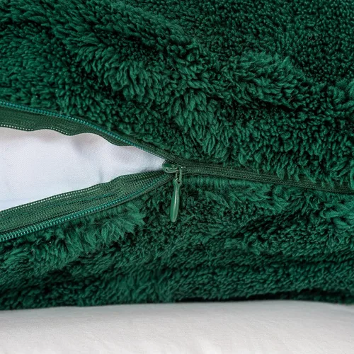 Vista 6 de YUSOKI - Fundas de almohada de pelo de sherpa con diseño elegante 3D, juego de 2 - Fundas de almohada decorativas suaves y acogedoras para sofá