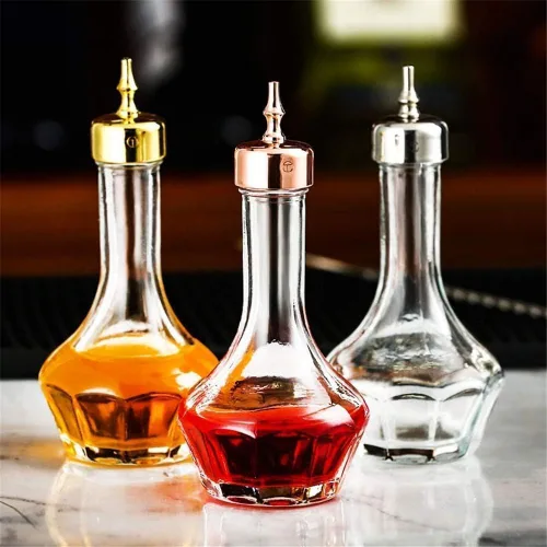 Vista 2 de SuproBarware Bitters - Juego de botellas de vidrio con tablero superior de 1.7 onzas, herramienta profesional de barra para cóctel, ideal