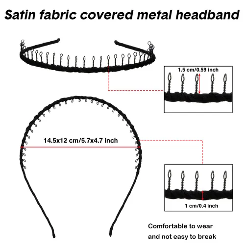 Vista 2 de Zhanmai 10 piezas unisex de metal para el cabello, peine para los dientes, accesorios para el cabello