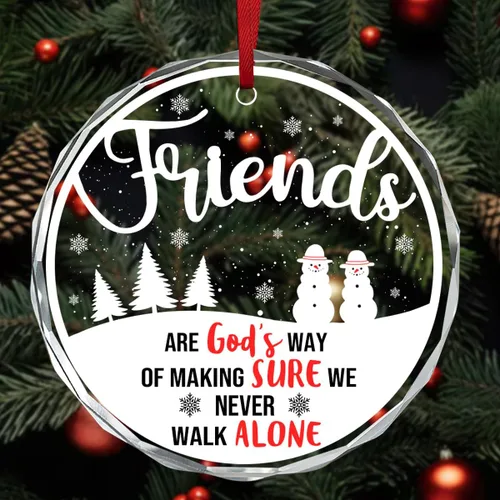 Vista 3 de Jesuspirit Adornos Navideños de Amigos 2025, Regalos de Amistad para Mujeres y Amigas, Adorno para Árbol de Navidad, Adorno de Regalo para Hermanas