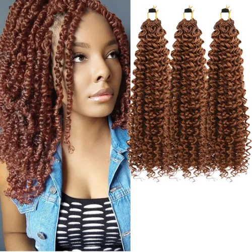Vista 41 de 3 trenzas de ganchillo Passion Twist, cabello sintético preseparado para trenzar de 14 pulgadas, 3 paquetes de cabello trenzado pretrenzado