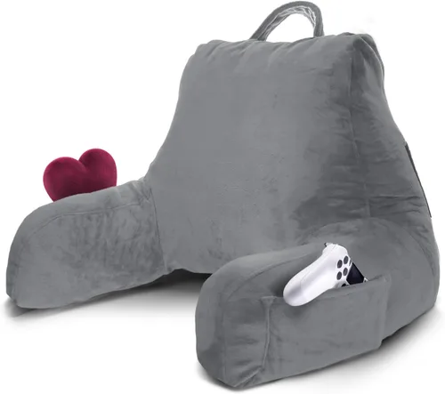 Vista 24 de Nestl Almohada de lectura para niños y adolescentes con espuma viscoelástica triturada, almohadas de respaldo para leer, ver y jugar, uso