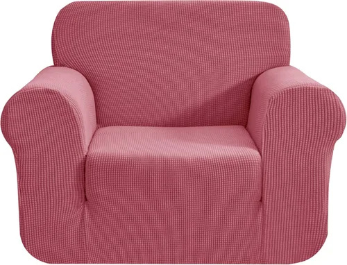 Vista 87 de CHUN YI - Funda elástica de 1 pieza para sillón grande, funda protectora suave de Jacquard con elastano, detalle de cuadros y parte inferior