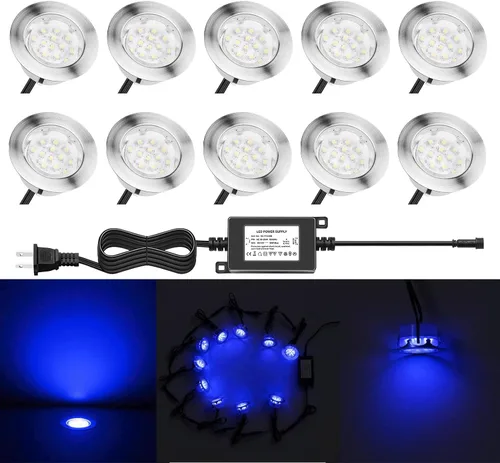 Vista 13 de B108 Luces LED de cubierta para jardín patio escaleras (RGB, 6 piezas)