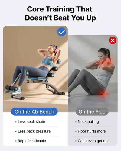 Vista 2 de MERACH Ab Machine, Adjustable Ab Workout Bench for Home Gym, Multi-Functional Sit Up Exercise Equipment with 300 LBS Weight Capacity, Exercise Chair