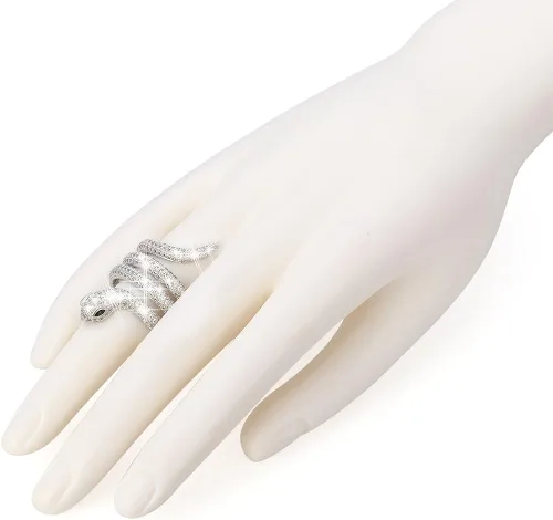 Vista 5 de Kemstone Original - Anillo de cristal trenzado para mujer chapado en plata tamaño 6 7 8 9