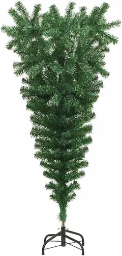 Vista 2 de Upside-Down Artificial Christmas Tree with Stand Green 5 ft