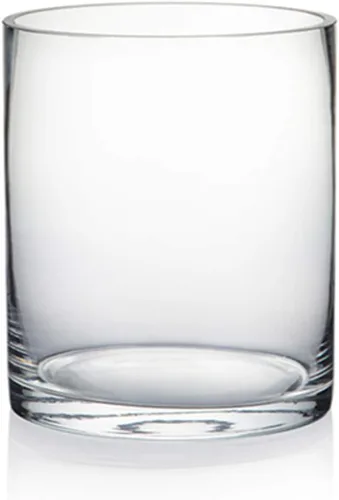 Vista 21 de WGV - Jarrón cilíndrico de vidrio, diámetro de 5 pulgadas, altura 5 pulgadas, contenedor floral de vidrio transparente, portavelas flotante