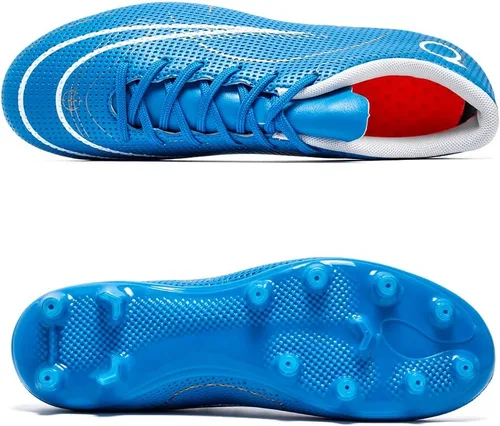 Vista 4 de breooes Zapatos deportivos de fútbol para niños grandes y grandes, zapatos de fútbol de suelo firme, tenis de entrenamiento profesionales bajos