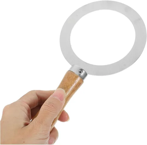 Vista 9 de Cabilock 2 anillos de acero inoxidable para hornear, taza de café con leche tostada, mango de madera, cubierta de junta para té, postre, tienda