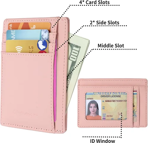 Vista 38 de Cartera Chelmon Slim RFID - Cartera de bolsillo frontal minimalista para tarjetas de crédito delgadas