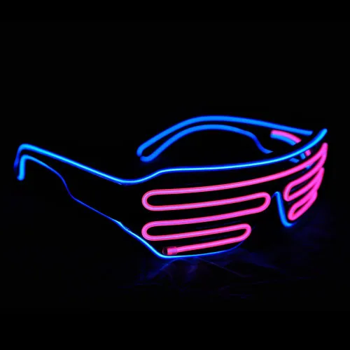 Vista 3 de Lentes de sol LED con luz intermitente, para fiestas de los años 80, EDM RB03
