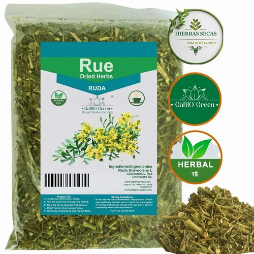 Vista 6 de RUE Hierbas Secas Ruda Seca, Ruda Graveolens, hojas y ramas de ruda Hojas Secas de Ruda (Ruta graveolens) Ingrediente Herbal Crudo (2 Onzas)