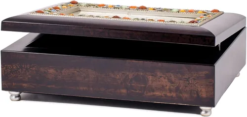 Vista 6 de Cottage Garden Caja de música Life Measured by Moments Amber Earth Tone Jewelry Plays Wonderful World