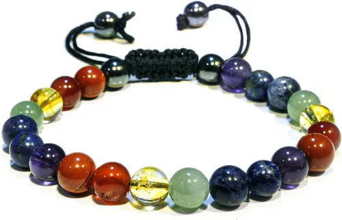 Vista 217 de Adjustable Crystal Bracelet – Gemstone Bead Bracelet with Adjustable Macrame String – Chic Gemstone Bracelet for Men and Women – 8mm Round Healing