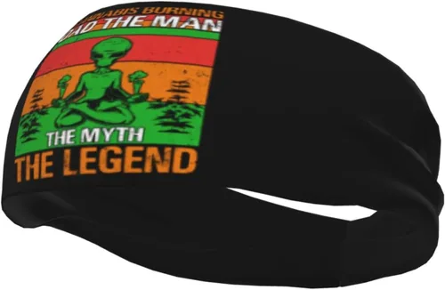 Vista 3 de Cannabis Burning Dad The Man The Myth The Legend Headband for Men Women Sports Sweatband for Fitness Exercise Moisture Wicking Running Yoga Hairbands