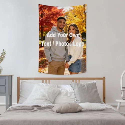 Vista 7 de RMWD Studio 24x42in Custom Tapestry for Wall Bedroom Living Room, Custom Backdrop Personalized With Photo Image Text, Banners And Signs Customize