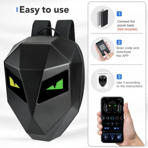 Vista 5 de Mochila para Motocicleta DABASHAN con Pantalla LED, (Backpack), Moda