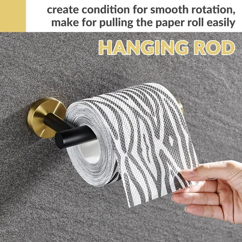 Vista 5 de Portarrollos para papel higiénico, APLusee colgador de acero inoxidable de medio abierto redondo, almacenamiento de pared para baño o cocina