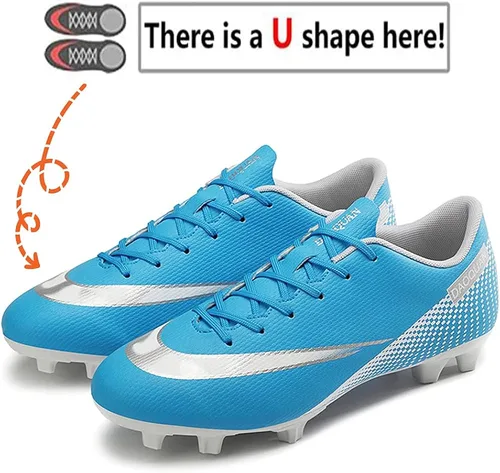 Vista 3 de Aiqzsh Zapatos deportivos de fútbol para hombre, zapatos de fútbol profesionales transpirables para deportes al aire libre, correr, competición