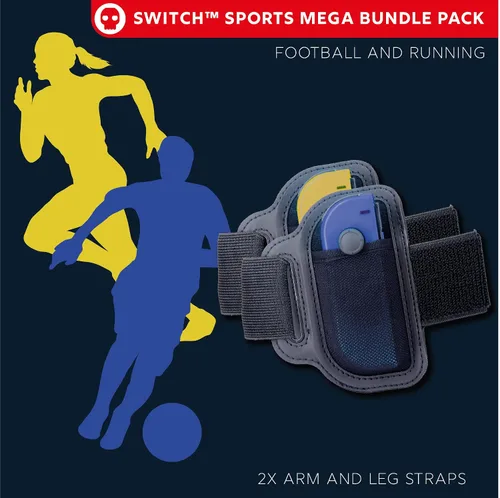 Vista 4 de Numskull Nintendo Switch Sports Joy-Con Accessories Mega Pack - (2 palos de golf, 2 raquetas, 2 bandas de brazo, 2 espadas, 2 correas de muñeca)