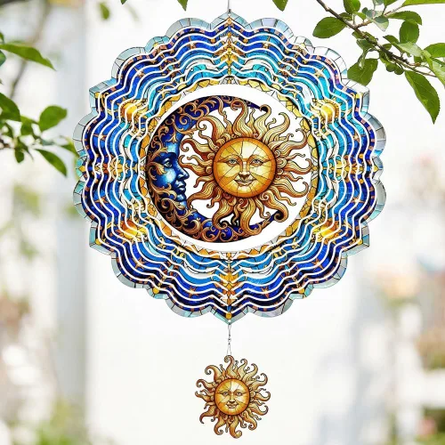 Vista 18 de Molinillos de viento de abeja para patio y jardín, 12 pulgadas de metal grande giratorio de viento colgante para mujeres/hombres, esculturas