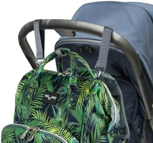 Vista 8 de Mr. Peanut's Mochila de pañales Tili Dili Premium con puerto de carga USB, Tropical, Mochila