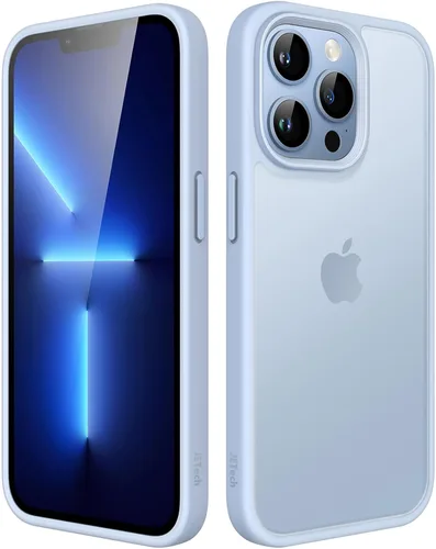 Vista 32 de JETech Funda mate para iPhone 13 de 6.1 pulgadas, a prueba de golpes, protección contra caídas de grado militar, cubierta trasera translúcida