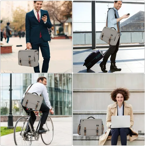 Vista 50 de MATEIN Bolsa tipo mensajero para hombres, mochila escolar para adolescentes, ligera de 17.3 pulgadas, maletín para laptop grande, bolsa cruzada