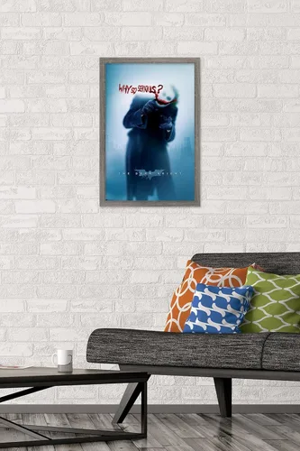 Vista 2 de Trends International DC Comics - Póster de pared de The Dark Knight - The Joker - Why So Serious, 14.725 x 22.375 pulgadas, versión enmarcada