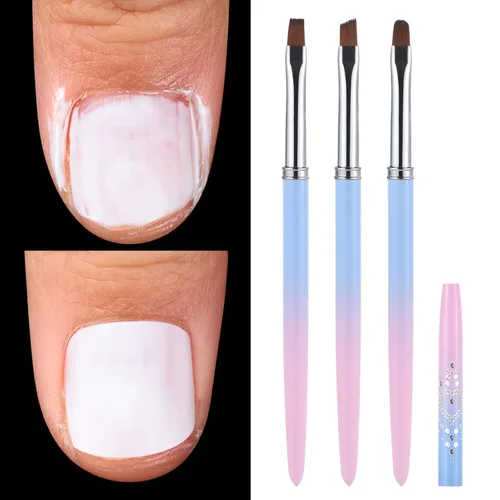 Vista 11 de Cepillos de limpieza de uñas, cepillos de uñas para limpiar errores de esmalte en las cutículas, cepillo de uñas resistente a acetona, cepillos