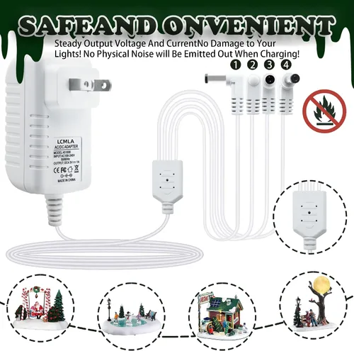 Vista 5 de Adaptador de corriente de 4.5 V para casas Lemax Christmas Village 74707