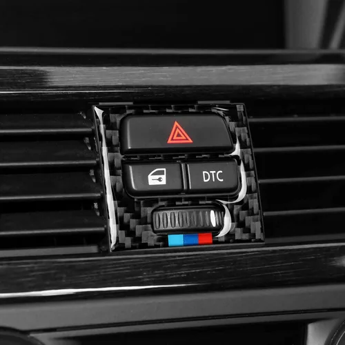 Vista 5 de Adhesivo de fibra de carbono para rejilla de aire acondicionado del panel de la consola central del coche, calcomanía decorativa compatible con BMW